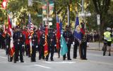 2014 Memorial Service - Officers with flags standing at attention