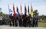 2014 Memorial Service - Officers with flags marching