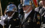 2004 Memorial Service - Officer with shiny helmet and flag (1)